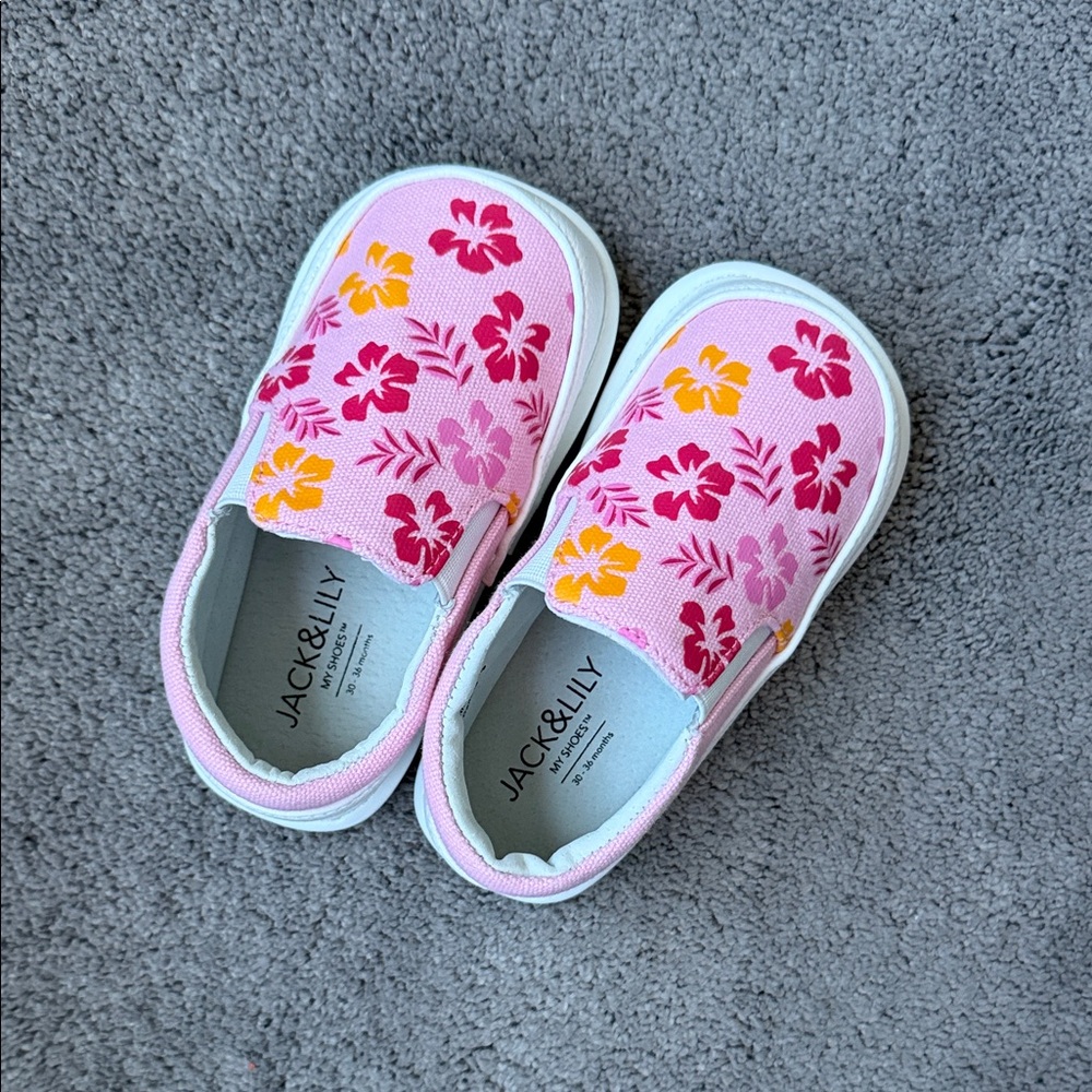 Baby Floral Pink Slip-On Shoes